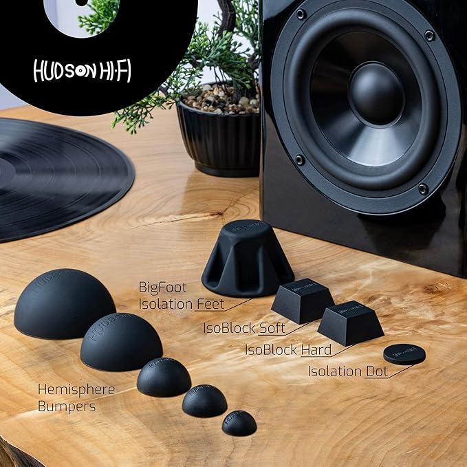 Hudson Hi-Fi 1" Platinum Silicone Isolation Dot, Non-Skid Isolation Feet - No Adhesive - 20 Duro - 16 Pack