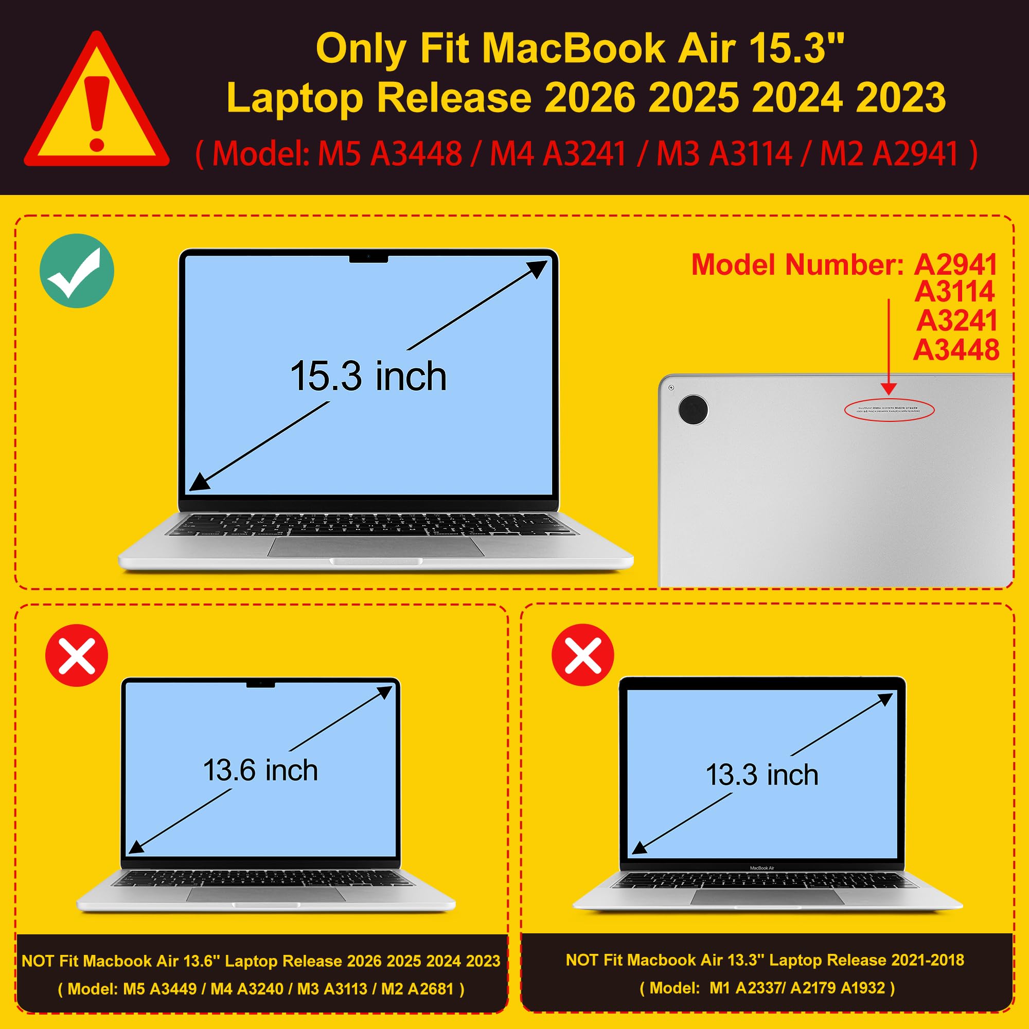 Mektron Case for 2026 MacBook Air 15 INCH M5 A3448 Compatible with M4 A3241 /M3 A3114 /M2 A2941 Printed Plastic Hard Shell Cover with 15.3" Liquid Retina Display Touch ID- Hand-Painted Flowers