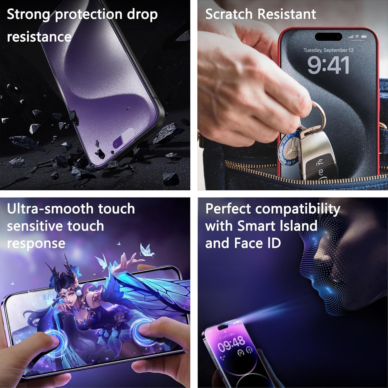 CHRYSHA 2-Pack Anti Blue Light Matte Screen Protector for iPhone 17 Pro 6.3-Inch, Auto Dust Removal, No Bubbles, High Definition Clear, Easy Installation