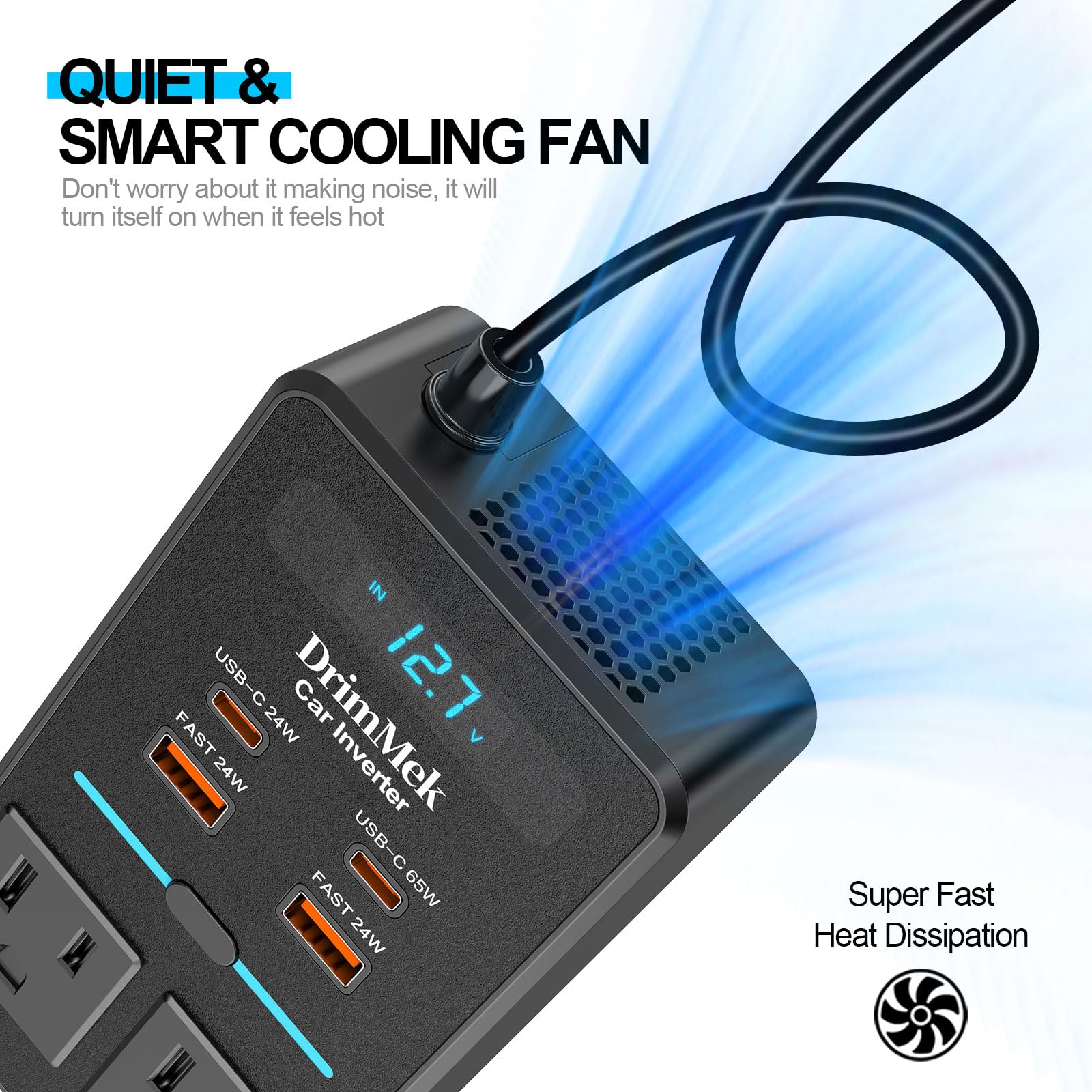300W Car Power Inverter 12V to 110V Car Outlet Adapter