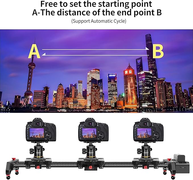 GVM Motorized Camera Slider,31" Wireless Carbon Fiber Dolly Rail Camera Slider with APP Control, Motorized Time Lapse and Video Shot Follow Focus Shot and 120 Degree Panoramic Shooting