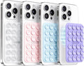 Klearlook 4PCS Magnetic Suction Phone Mount for MagSafe Case, Sticky Phone Grip for iPhone, Removable Hands-Free Selfie/Video for TikTok Influencers, (Clear & Light Pink & Light Blue & Lavender)