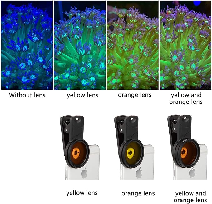Reef Coral Lens Phone Kits for Phone 7 Lenses Kit 1 Dust Shield Case 2 Lens Clips
