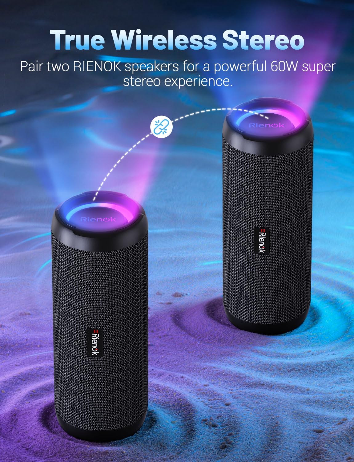 RIENOK Portable Bluetooth Speaker 30W