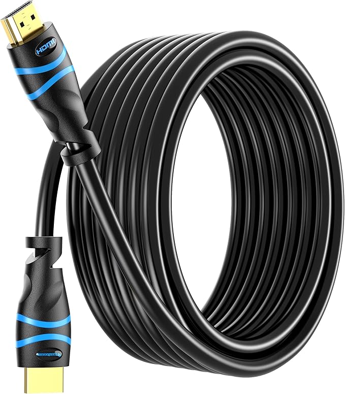 BlueRigger 4K HDMI Cable 30FT (4K 30Hz, HDR10, HDCP2.2, High Speed 18Gbps, in-Wall CL3 Rated, eARC) - Compatible with PS5, Xbox, Roku, Apple TV, HDTV, Blu-ray, PC, TV Stick, Nintendo Switch