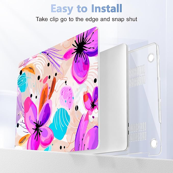 for MacBook Pro 16 inch Case 2019 2020 Release Model A2141, Plastic Hard Shell Cover with Keyboard Cover & Screen Protector for MacBook Pro 16 inch with Touch Bar & Touch ID, Trendy Floral