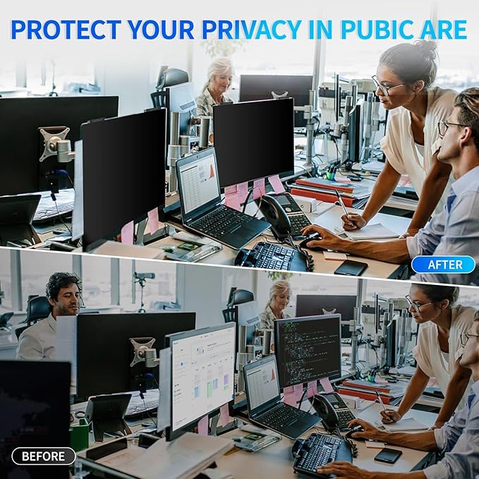 Magnetic Computer Privacy Screen 23.6 inch, Hanging Privacy Screen for Computer Monitor for 16:9 Frameless Monitor, Acrylic Eye Protection Anti Glare Blue Light Computer Screen Privacy Filter