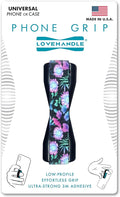 LOVEHANDLE Universal Phone Grip for Smartphones & Mini Tablets - Phone Holder for Hand - Wireless Charging Compatible - Made in The USA - Neon Flowers