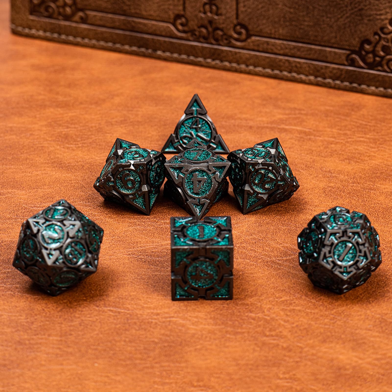 Rolledomain Metal DND Dice Set with Gift Box, Purple Black Sharp Edge Finish Heavy Polyhedral Dice, Designed for Dungeons & Dragons RPG DM and Players, for D&D, MTG RPG Meetings (Ranger)