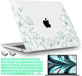 TWOLSKOO Compatible with M4 MacBook Air 13.6 inch Case 2025-2022 Release M4 A3240 M3 A3113 M2 A2681, Plastic Hard Shell & Keyboard Cover & Type C Adapter & Screen Protector, Botanical Line Art