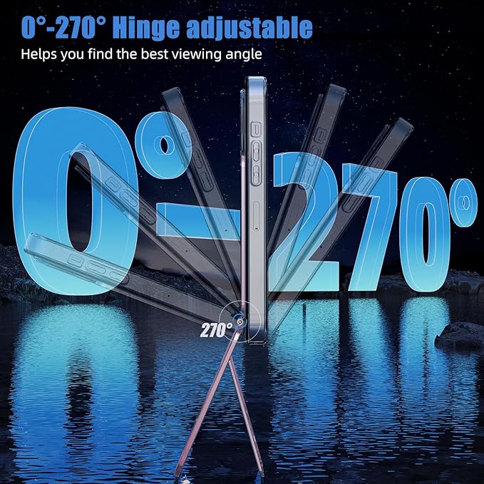 Magnetic Tripod for iPhone, Aluminium Phone Tripod Stand Compatible with Magsafe iPhone 16/15/14/13/12 Series, Foldable Strong Magnetic Phone Stand & Portable Phone Holder, Pink