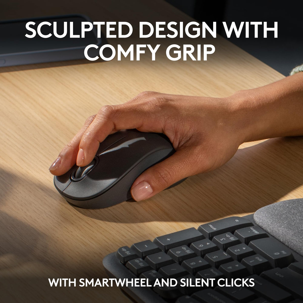 Logitech Wave Keys MK670 Wireless Ergonomic Keyboard Mouse Combo - Graphite