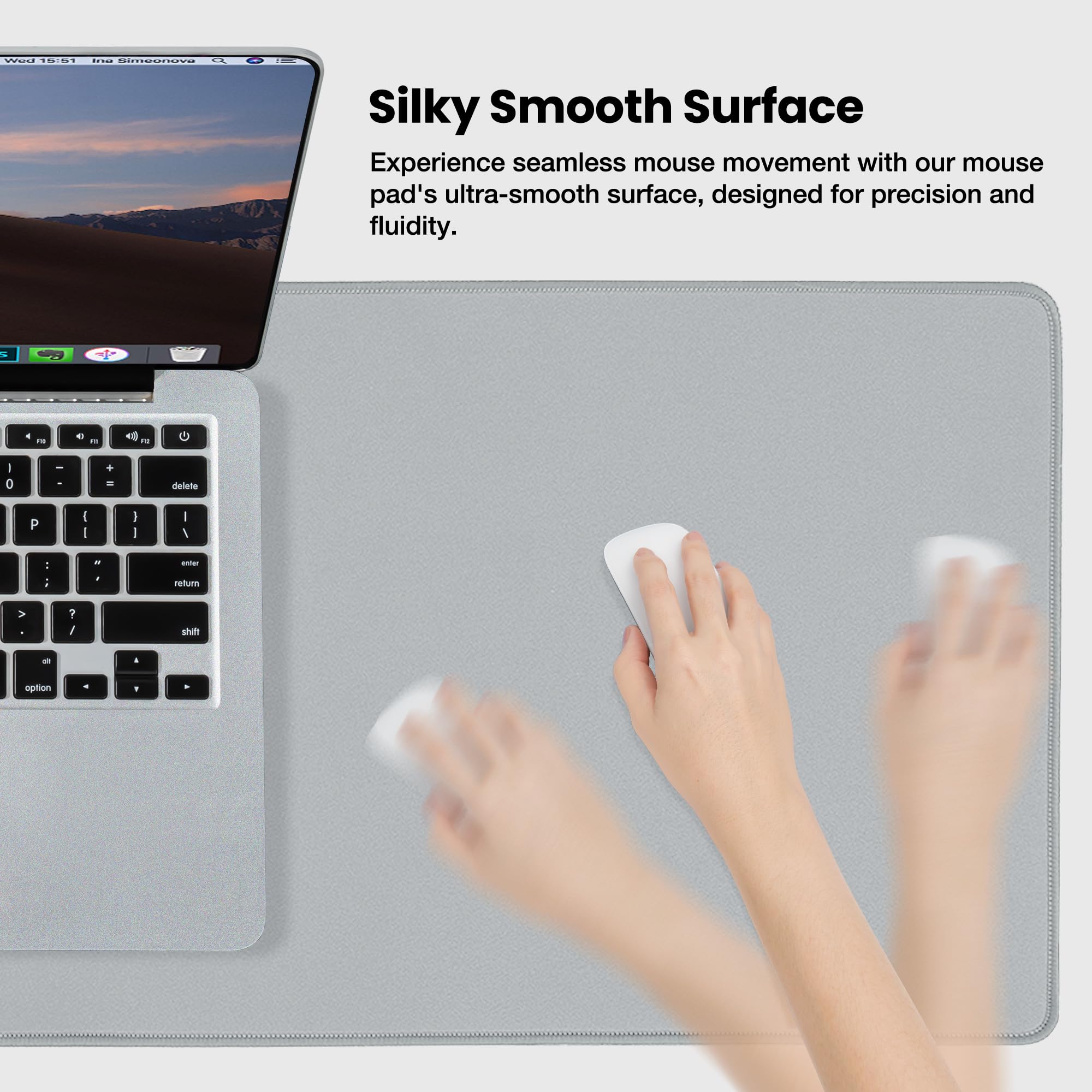 ALOANES Non-Slip Extended Mouse Pad Office&Home Desk Mat Stitched Edge