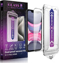 2 Pack Screen Protector Tempered Glass for iPhone 11 and iPhone XR 6.1-Inch Auto Dust Removal, No Bubbles, High Definition Clear, Easy Installation