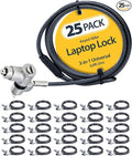 StarTech.com 25-Pack Universal Laptop Lock 6.6ft (2m), Keyed Alike Security Cable, Compatible with Noble Wedge/Nano/K-Slot, TAA