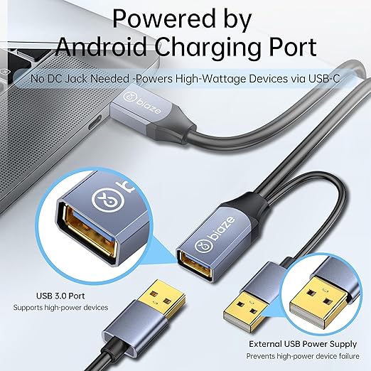 USB Extension Cable USB 3.0 Extension Cord Type A Male to Female Cord Nylon Braided High Data Transfer Compatible with USB Keyboard, Mouse, Flash Drive(30ft)