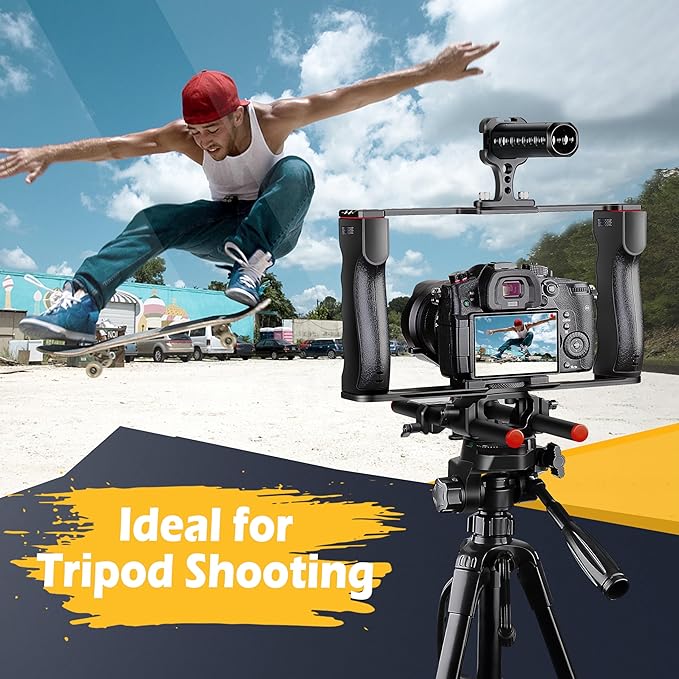Zeadio Camera Video Rig Cage, Filmmaking Movie Making Rig, for All Camera Camcorder DSLR