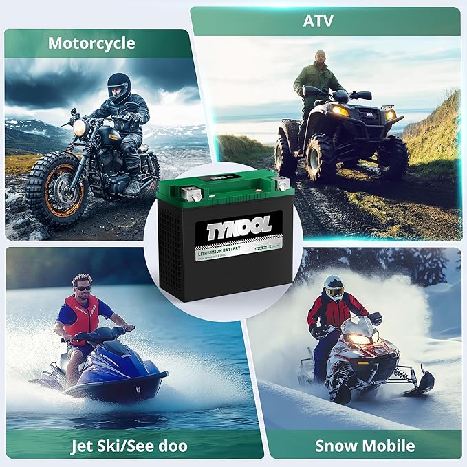 TYKOOL YTX20L-BS-STD Lithium LiFePO4 Motorcycle Battery 12v, 480CCA, 2X Cranking Amps,Digital Readout,Powersports Battery,for ATV,UTV,Jet Ski,PWC,Snowmobile,Quad,Riding Lawn Mowers and tractors