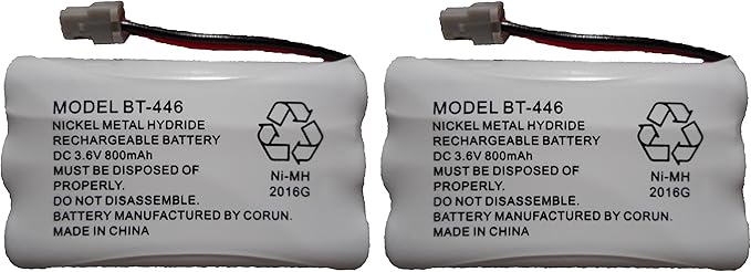 BT446 BT-446 BBTY0503001 BT-1004 BT-1005 GE-TL26402 BT-504 CPH-488B Rechargeable Cordless Telephone Battery DC 3.6V 800mAh Manufactured by Corun for Uniden