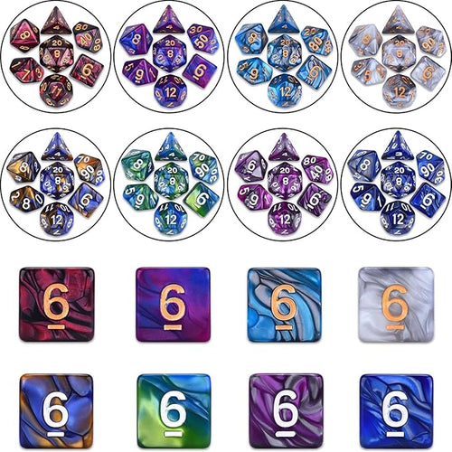 Amiven RPG Dice Set 210 Polyhedral Dice with Drawstring Bag for DND