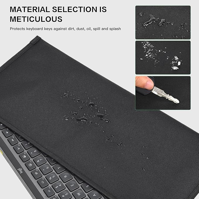 Computer Keyboard Dust Cover Sleeve Bag for Universal Keyboard, 68-87 Keys Wireless/Wired Gaming PC Keyboard Dust Cover, Logitech/Dell/Corsair/Havit/Redragon/Arteck/Apple Keyboard Protector-Black