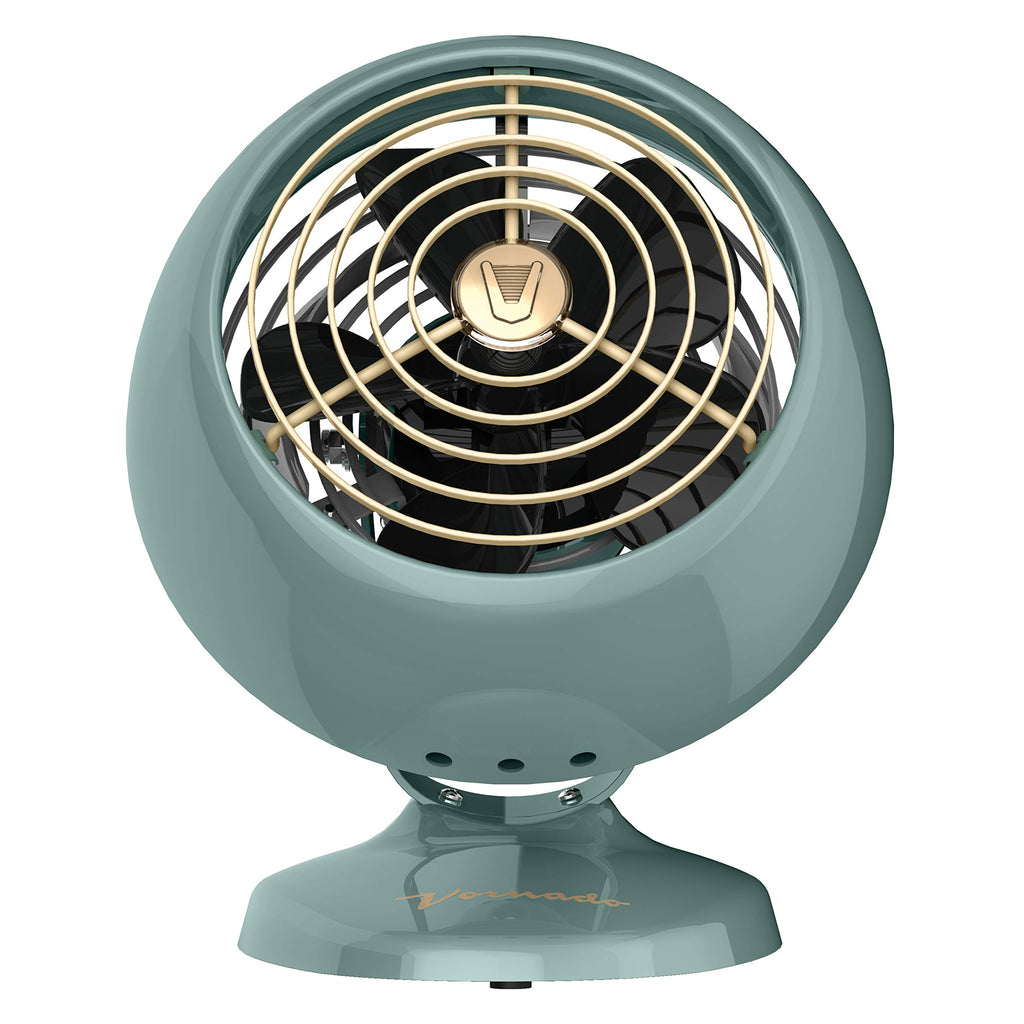 Vornado VFAN™ Mini Classic Vintage Metal Desk Fan, 2-Speed, Adjustable Tilt, Personal Air Circulator for Bedroom, Office, Dorm Room, Portable Quiet, Vintage Green