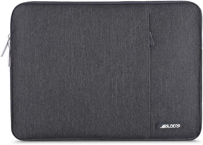 MOSISO Laptop Case 13.3 inch, 13-13.3 inch Laptop Sleeve Compatible with MacBook Air/Pro 13 / Pro 14, HP Dell ASUS Lenovo Notebook, Polyester Vertical Computer Sleeve Bag with Pocket, Space Gray