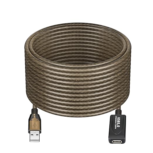 15 FT USB Extension Cable, USB 2.0 Type A Male to A Female Active Repeater Extension Cable 15ft, High Speed 480 Mbps