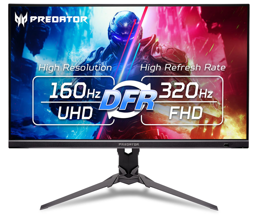 Acer Predator Gaming Monitor | 27" UHD 3840 x 2160 IPS | AMD FreeSync Premium | Up to 320Hz with DFR | Up to 0.5ms | VESA DisplayHDR400| DCI-P3 90% | Display Port 1.4 & 2 x HDMI 2.1 | XB273K V5bmiiprx