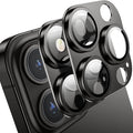 Camera Lens Protector for iPhone 14 Pro/iPhone 14 Pro Max, Alloy Metal Camera Cover with Tempered Glass Screen Protector Accessories,Black 2 Pack