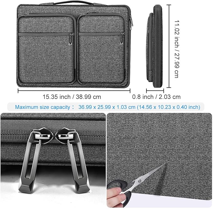 ZINZ 360 Protective Laptop Case 15" 15.6" 16" Sleeve, Water-Resistant Handbag with Straps Compatible with 16" MacBook Neo, MacBook Pro Air 16"/15", XPS 16" and Most 15" 15.6" 16" Notebooks,G01Y01