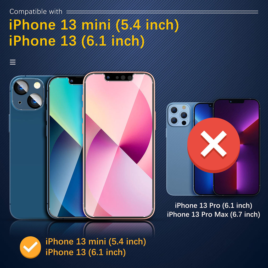 UniqueMe for iPhone 13 6.1"/13 Mini 5.4" Camera Lens Protector-Black Circle