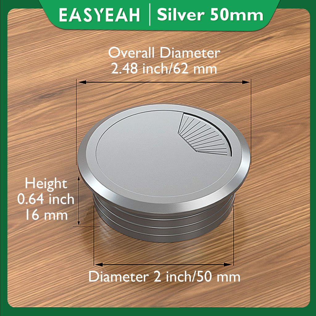 EASYEAH 10 Pcs Desk Grommet 2" / 50 mm, Desk Cord Hole Cover