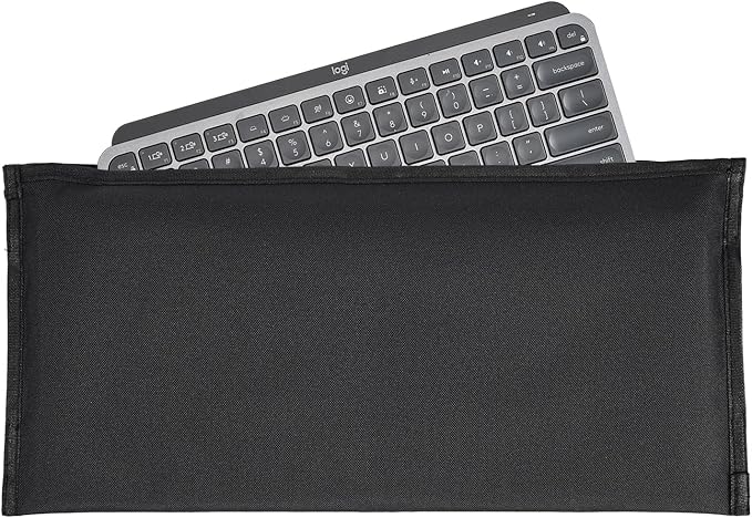 Computer Keyboard Dust Cover Sleeve Bag for Universal Keyboard, 68-87 Keys Wireless/Wired Gaming PC Keyboard Dust Cover, Logitech/Dell/Corsair/Havit/Redragon/Arteck/Apple Keyboard Protector-Black