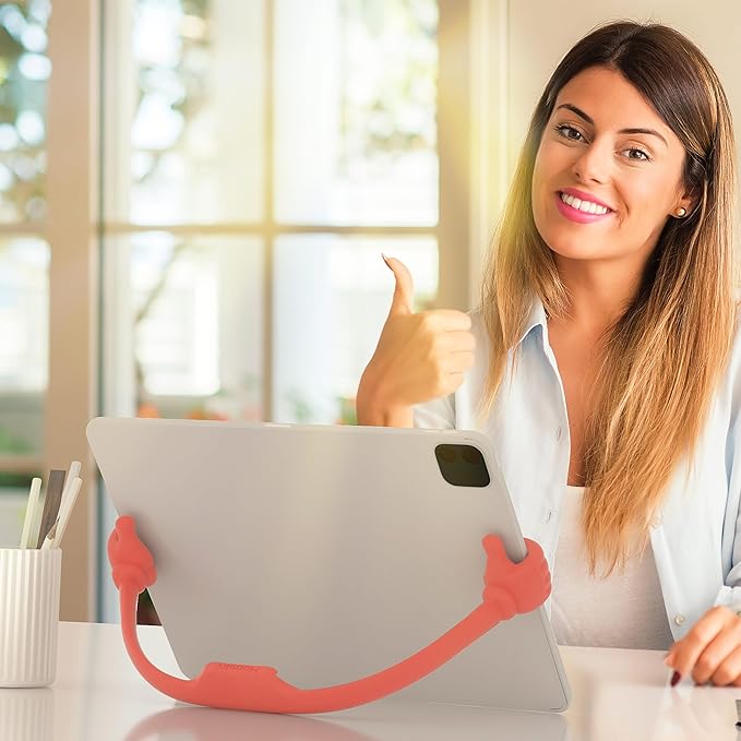 Honsky Thumbs Up Tablet Stand - Universal Cute, Light Red Tablet Holder for Desk