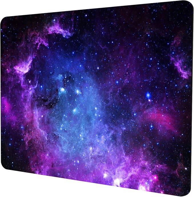 Purple Galaxy Mouse pad, Small Personalized Nebula Design Washable Rubber Mouse pad 9.5 X 7.9 inches