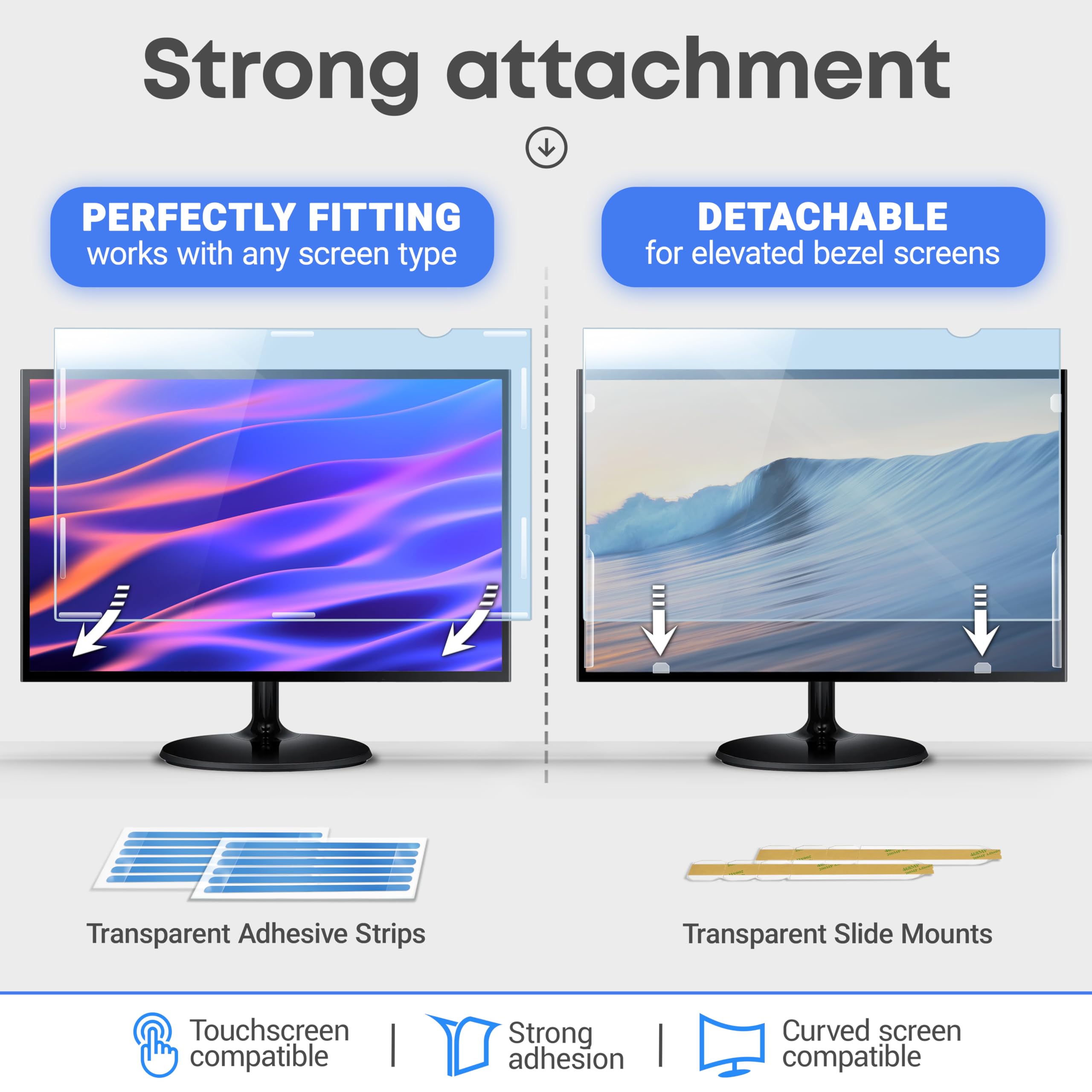 VINTEZ 23.6 inch Blue Light Blocking Screen Protector Panel for 16:9 Widescreen Computer Monitor and Laptop - PC Anti-UV Eye Protection Filter Film - Anti-Scratch Diagonal Frame Shield [1 Pack]