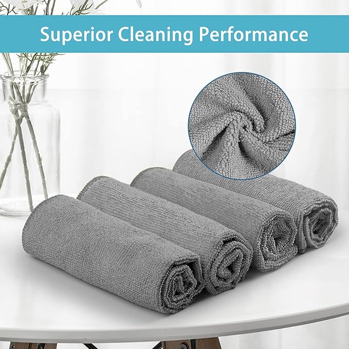 HOMEXCEL 8PK Microfiber Cleaning Cloth, Cleaning Rags for Home, 11.5x11.5in