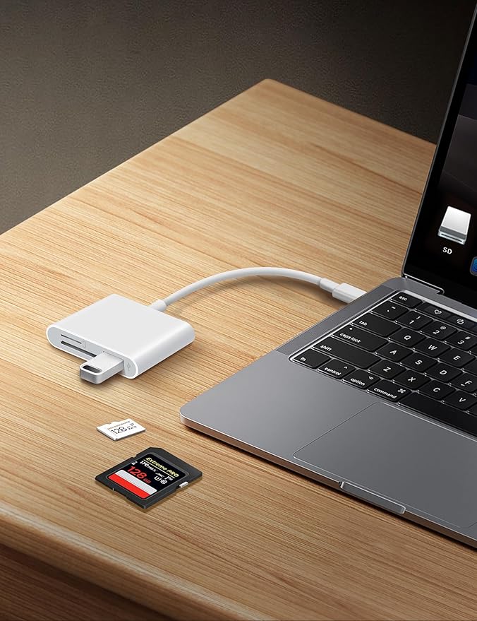 USB-C SD Card Reader, Multi-Function Memory Card Adapter for MacBook, Support SD, SDHC, SDXC, Micro SD Cards