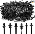 240 Pcs Push Mount Cable Ties Assorted Sizes, Black Nylon Push Mount Zip Ties Wire Harness Clips, 6-Types Snap in Zip Ties Self Locking Automotive Wire Ties for Wire Tying, Automotive