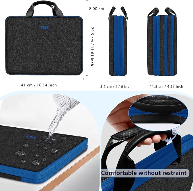 ZINZ Slim Expandable Laptop Case 15.6 Inch Sleeve Upgraded Protective Durable Recycled Carrying Case Compatible with MacBook 15" & 16" and Most 15" 15.6" 16" Notebook,B01K03