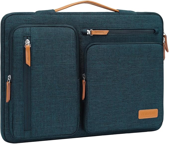 MOSISO 360 Protective Laptop Case 16 inch, 15-15.6 inch Laptop Sleeve Compatible with MacBook Pro 16, HP, Acer, Dell, Lenovo, ASUS, Side Open Carrying Case with 4 Zipper Pockets&Handle, Teal Green