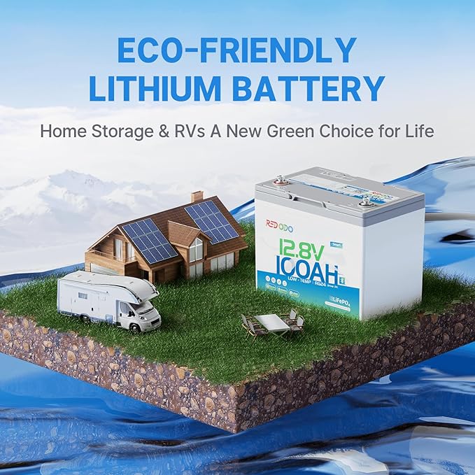 Redodo 12V 100Ah LiFePO4 Battery Bluetooth, Low-Temp Protection BCI Group 24 Lithium Battery for Trolling Motor, Bulit-in 100A Smart BMS, Perfect for Marine, Boat, RV, Solar and Off Grid - 3 Pack