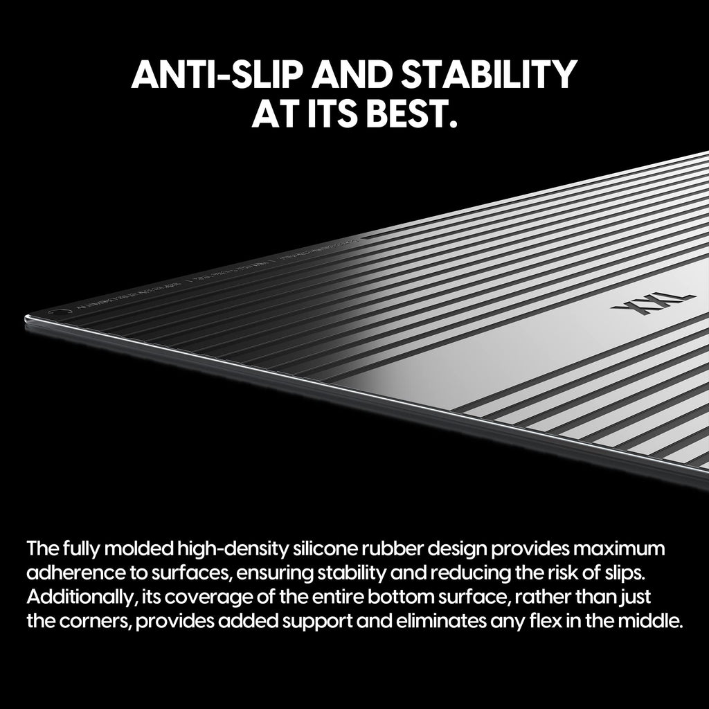 Pulsar - Superglide Premium Glass Mouse Pad XXL ALUMINO-Silicate Glass Surface Anti-Slip Fully Molded high-Density Silicone Rubber 38.5in x 16.5in (XXL, White)