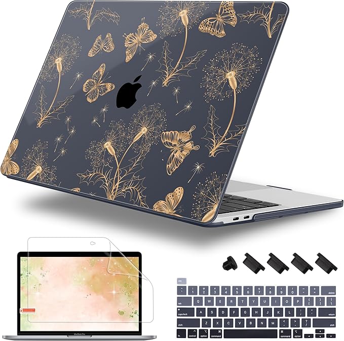 for MacBook Pro 16 inch Case 2019 2020 Release Model A2141, Plastic Hard Shell Cover with Keyboard Cover for MacBook Pro 16 inch with Touch Bar & Touch ID - Butterflies