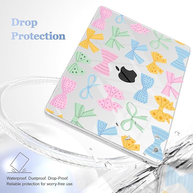 Case for MacBook Air 15 Inch 2025 2024 2023 Release M4 A3241 M3 A3114 M2 A2941, Hard Shell with Screen Protector & Keyboard Cover, Compatible with Touch ID, Colorful Bow