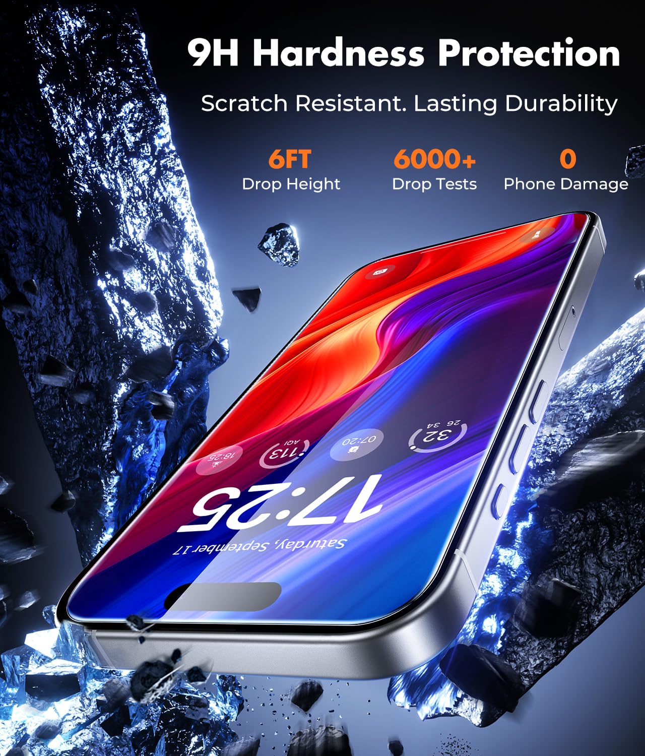 UNBREAKcable 2-Pack Screen Protector for iPhone 16 Tempered Glass