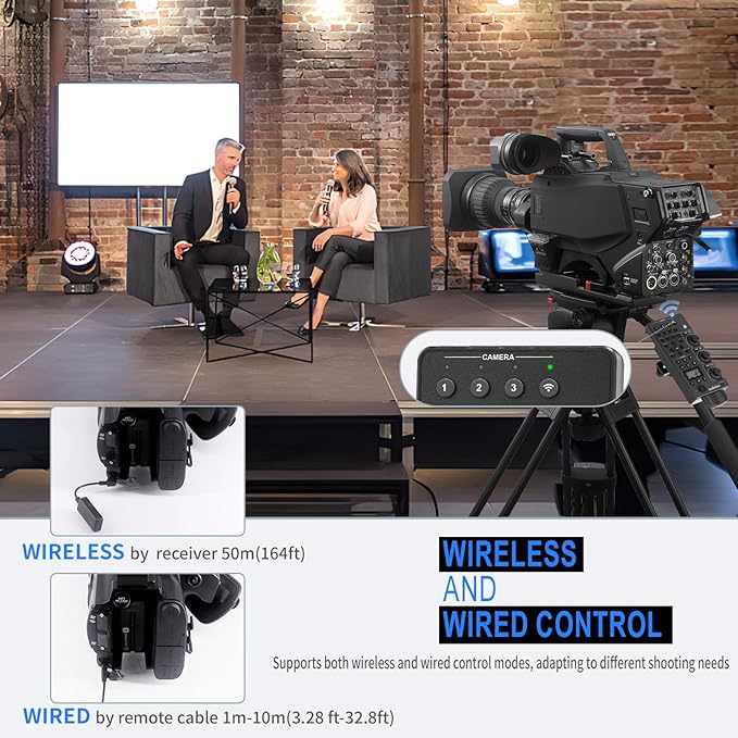 Wireless and Wired Remote Commander & Lanc Camera Zoom Controller for Sony – Focus, Iris, Zoom, ND Adjust, Daisy Chain – Replaces Sony RM-30BP – Compatible with HXR-NX5R, PXW-FS7,PXW-Z280, MCX-500