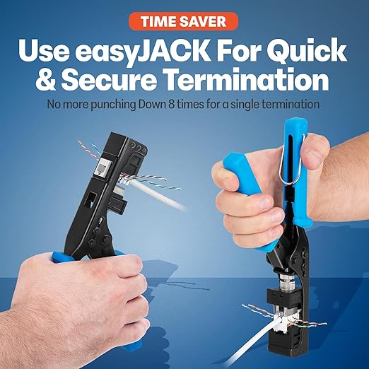 Everest 90° Angled RJ45 Cat5e Keystone Jacks 20-Pack in White - Slim Profile Female RJ45 Connectors - Cat 5e Keystone Jack - Compatible with 90° Angled Speed Termination Tool - easyJACK (B094WB91H3)