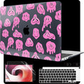 MEEgoodo for MacBook Air 13 inch Case 2021 2020 2019 2018 Released A2337 M1 A2179 A1932 with Touch ID, Plastic Hard Shell & Keyboard Cover Compatible with MacBook Air Case 13.3, Pink Groovy Emoji